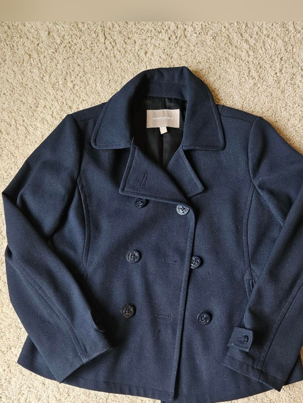 Banana Republic Navy Double-Breasted Women’s Peacoat